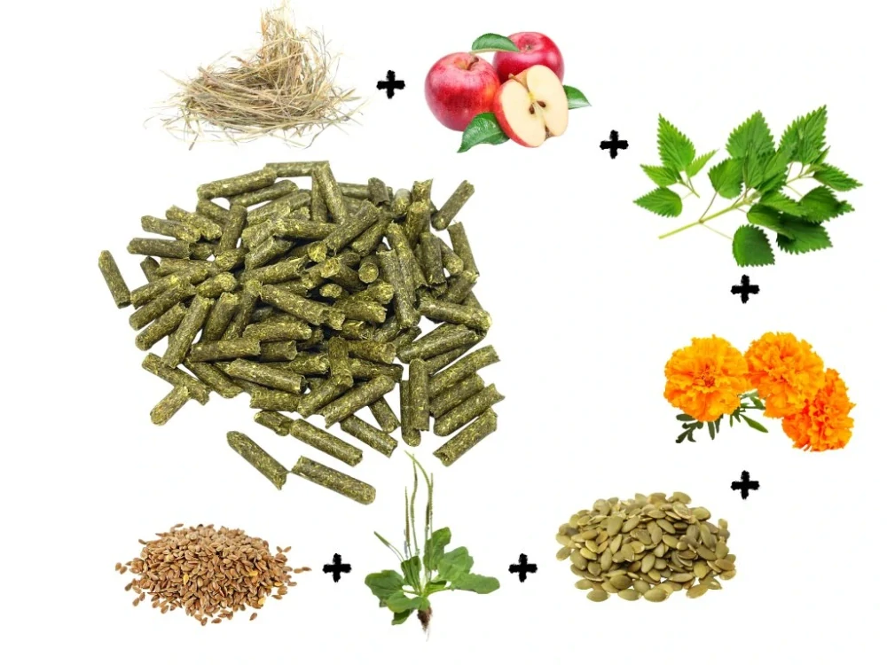 Senné granule s jablkem, kopřivou, měsíčkem, jitrocelem, lněným a dýňovým semínkem 4mm