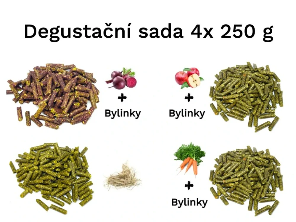 Degustační sada senné granule 4 x 250 g