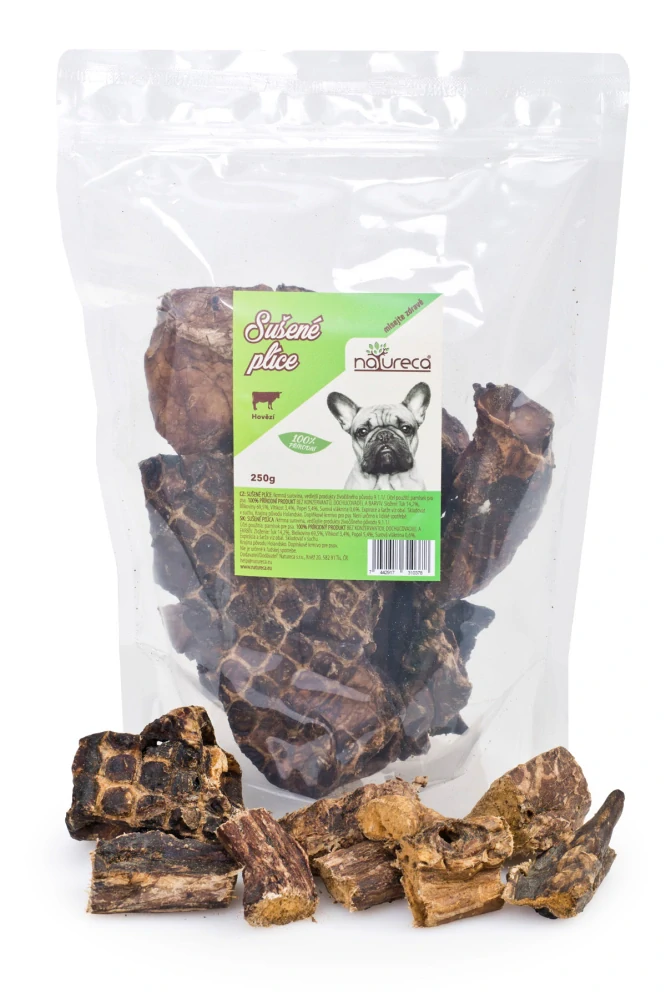 Hovězí plíce sušené VELKÉ kusy 250g